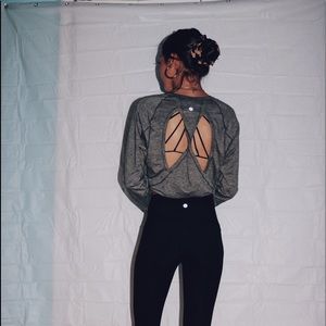 LULULEMON GREY OPEN BACK TOP